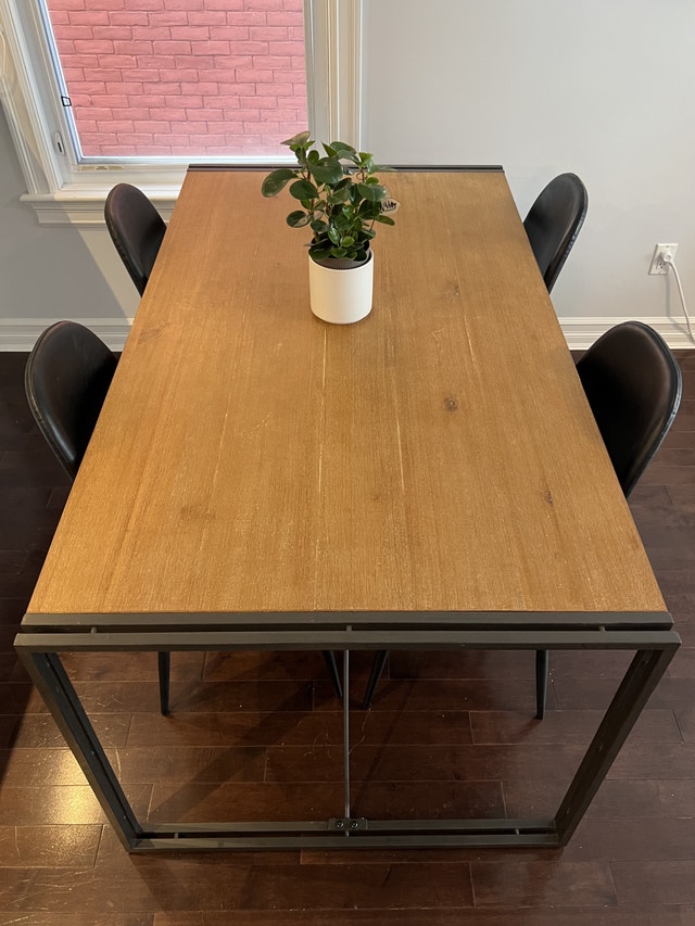 Modern Industrial Dining Table (wood & steel frame) Dining Tables