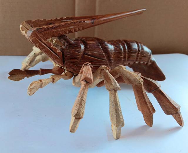 Figure Handmade wooden crafts with sea lobster image. 2024 in Arts & Collectibles in Mission