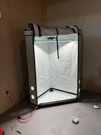 Plant growing tent and grow light