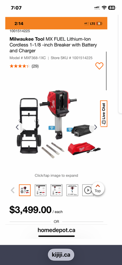 Milwaukee  tool breaker with battery, View more