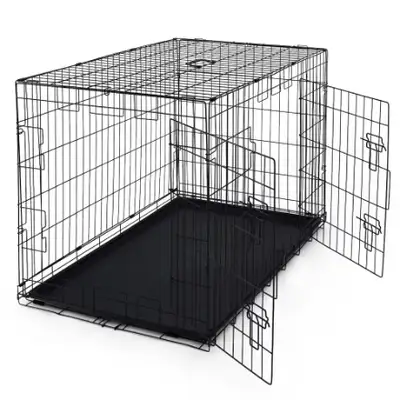 40" W x 48"L. x 33" H Foldable Dog Crate/Kennel w/Divider Panel, Leak-Proof Pan & Protecting Feet, D...