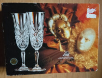 Vintage Cristal d’Arques Masquerade Lead Crystal Champagne Flute