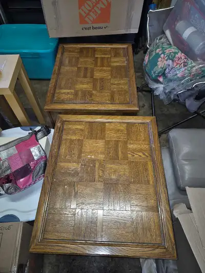 vintage solid wood matching end tables , View more