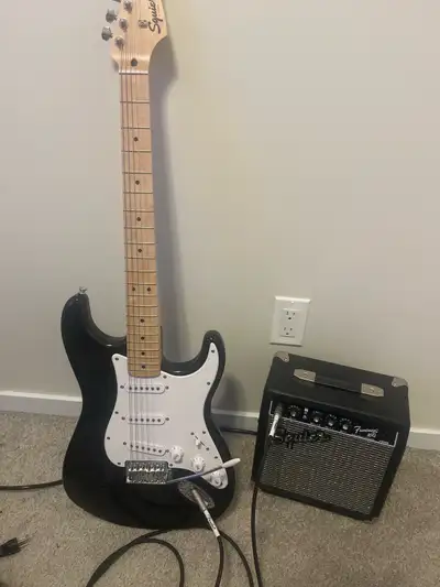 Fender guitar with amp, View more