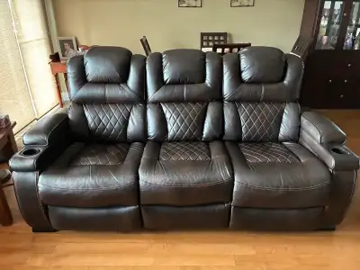 Ashley Warnerton Power Reclining Sofa with Adjustable H, View more