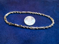 Bracelet torsade a maille diferante 7 - 1/4  3MM  en or 10k