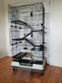 Large pet cage with accessories