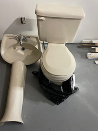 Pedestal Sink  with matching Toilet