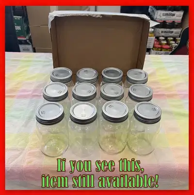Fantastic Set of 1 Dozen Vintage Gem Canning Jars!, View more