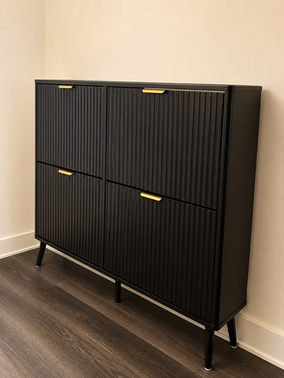 Shoe Cabinet With Flip Drawers, Wooden Shoe Organizer, View more