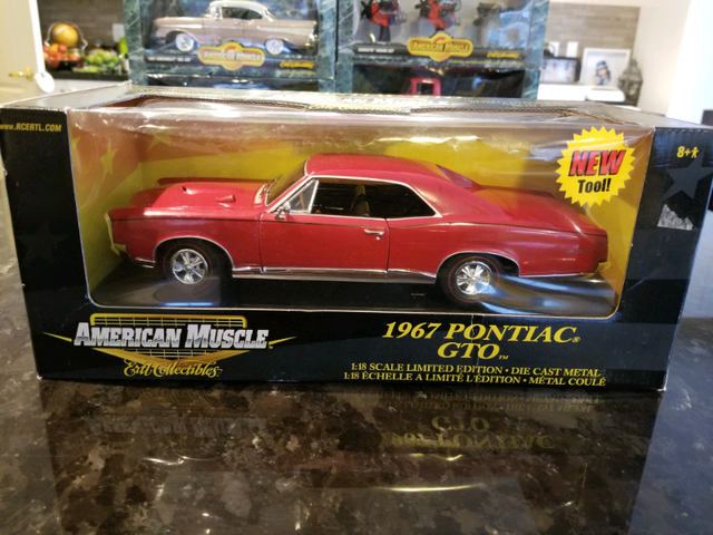 1:18 Diecast ERTL 1967 Pontiac GTO American Muscle Red in Arts & Collectibles in Markham / York Region - Image 3