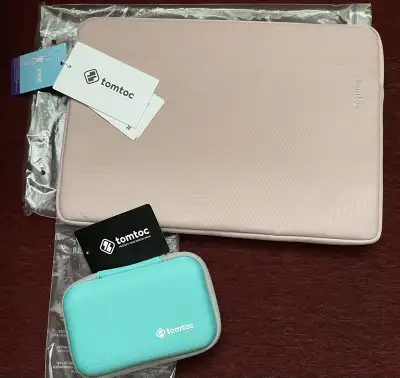 Tomtoc laptop sleeve and external hardrive case, View more