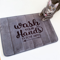 Memory foam bathroom mat with quote