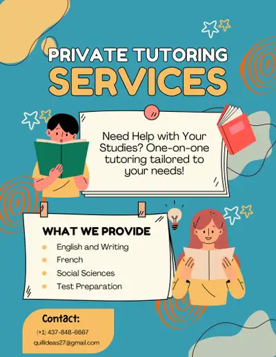 Private tutoring for English, French and Social Sciences, View more