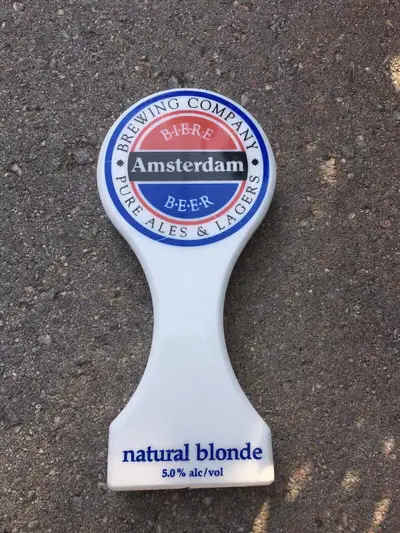 Amsterdam Brewery Natural Blonde beer tap handle. Measures approx. 7” in height and it’s ceramic. Pe...