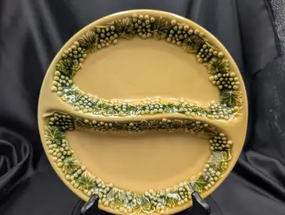 Vintage Ancora Italy Divided Serving Dish Yellow Grape Motif, View more