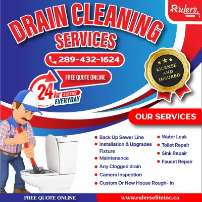 Plumber–Toilet,Drain,Clog,Tub,Sink,Shower,MainLine,Sewer,plug, View more