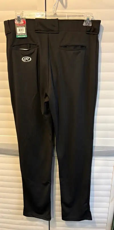 Rawlings men's large black semi-relaxed fit baseball pants, View more