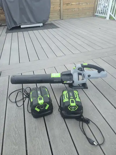 EGO POWER+ 530 CFM Leaf Blower + 2 batteries/chargers, View more