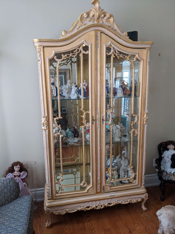Antique Gold Leaf Cabinet circa 1950 in Hutches & Display Cabinets in City of Toronto