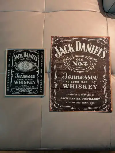 Jack Daniel's Old No. 7 Brand Tennessee Sour Mash Whiskey authentic weathered tin sign. Measures 16"...