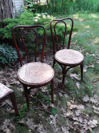 Two J & J Kohn Antique Bentwood  Bistro Chairs