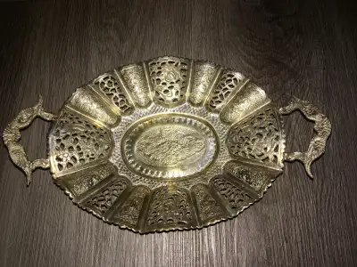 Silver plated serving tray, View more
