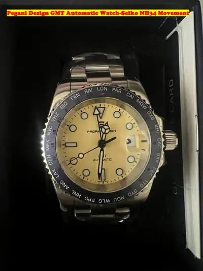 Pegani Design GMT Automatic-Mechanical Self Winding Watch (Brand NEW) Model-PD-1758; Movement-Seiko-...