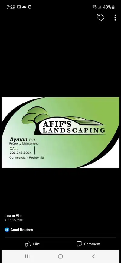 Call or text Ayman for a FREE estimate 226 346 6934 Landscape design and installation. Sod removal a...