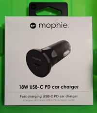 NEW&SEALED MOPHIE Car Charger - 18W USB-C Type PD