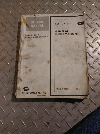 Missing cover but still has all the pages Very informative A must have if you own a Datsun B210 Only...