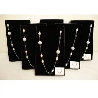Lot of 6 Kathy Levine Cultured Pearl and Crystal Ball Necklaces, View more