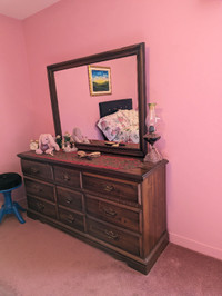dresser for your bedroom with mirror, solid one owner
