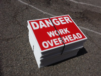 CONSTRUCTION SIGN / DANGER DUE TO SIGNS / 24x18 coroplast boards