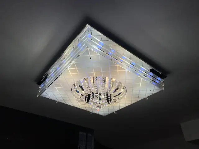 Striking 32”x32” Modern Crystal LED Chandelier / Flush Mount in Indoor Lighting & Fans in Oshawa / Durham Region - Image 3