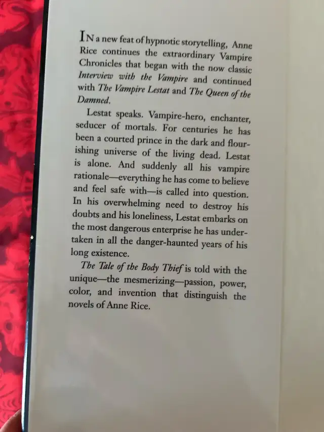 Anne Rice - The Tale of the Body Thief in Fiction in City of Toronto - Image 4