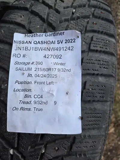 ******Delivery to regina extra and will require deposit first.******* Set of 4 winter studded tires....