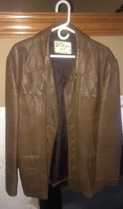 Vintage  Leather  Mens Size 46 Large Brown 1970s Ma, View more