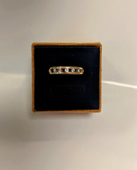 Women's 10K Gold Band with Cubic Zirconia's~Size 6