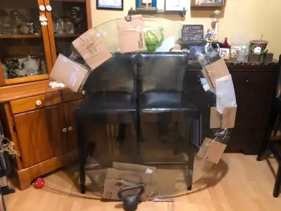 Glass top dining room set $100/ OBO, View more