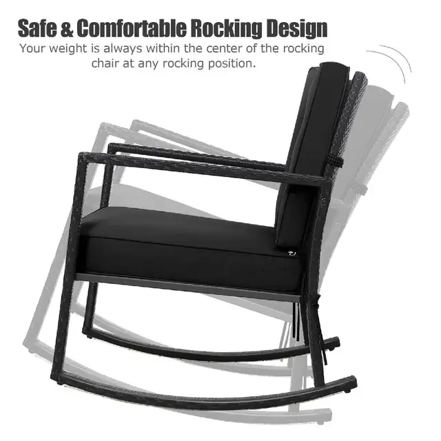 Costway Patio Rattan Rocker Chair in Patio & Garden Furniture in Markham / York Region - Image 2