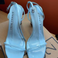 Women's Patent Blue Block Heel Sandal