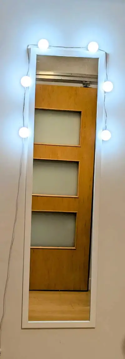Almost new mirror with lights. No scratches. Pickup only.