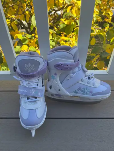 Schwinn Kids Adjustable Ice Skates - White/Purple Snowflake, View more