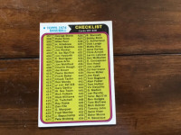 1974 TOPPS baseball unmarked checklist card # 114