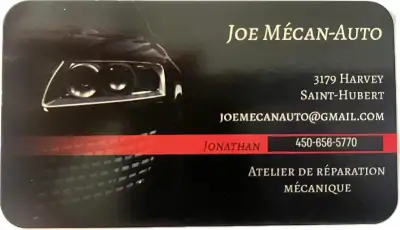Offre d’emploi - mécanicien.ne automobile Entreprise : Joe Mecan-Auto Lieu : Saint-Hubert, Québec Ty...