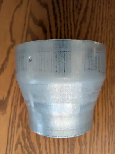 Heavy Galvenized construction round 4 inch to 3 inch reducer or enlarger • Heavy Galvenized construc...
