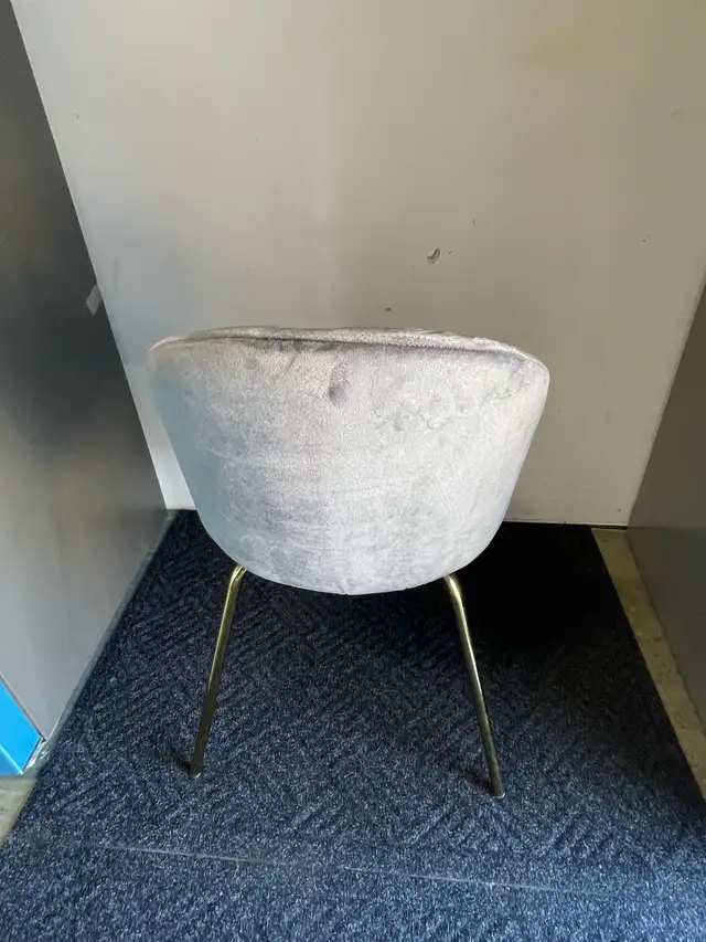 NEW 2 Upholstery Grey Dining Chairs (Gold Legs)   in Chairs & Recliners in London - Image 8