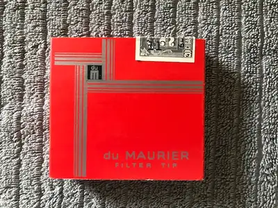 One vintage empty du Maurier 20 cigarette pack available at Yesterday's Treasure Market at 4904-50th...