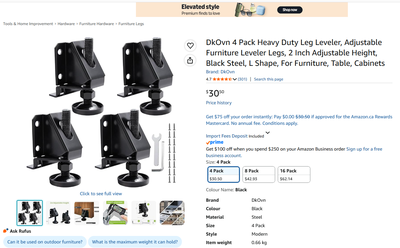 Adjustable Furniture Leveler Legs, View more